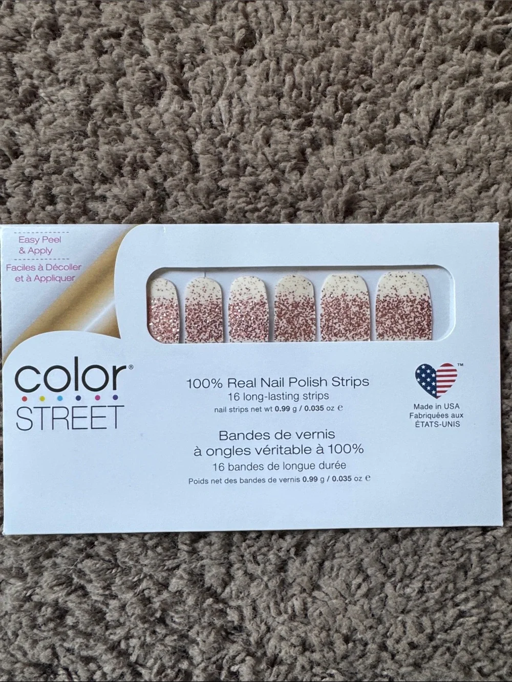Color Street Glitter  Pink to Rose & Speckled Cream Nail Polish Strips